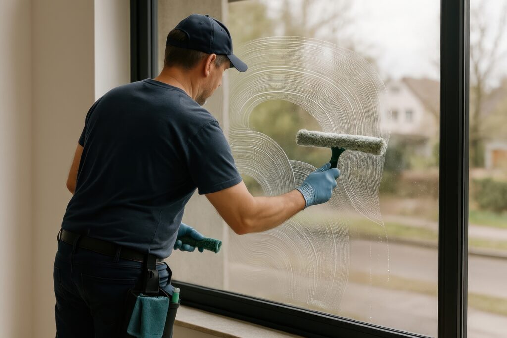 Professional window cleaning service.